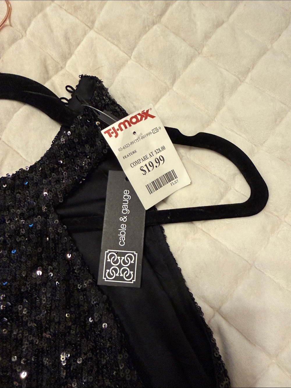 Cable & Gauge Black Sequin Halter Tank Top - Picture 3 of 7